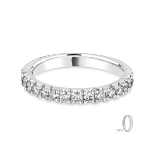 RBC Diamond Pave Set Half Band Eternity