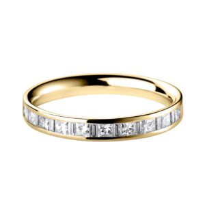 Princess and Emerald Cut Diamond Channel Full Eternity Ring