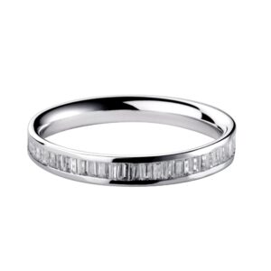 Baguette Cut Diamond Channel Set Half Band Eternity