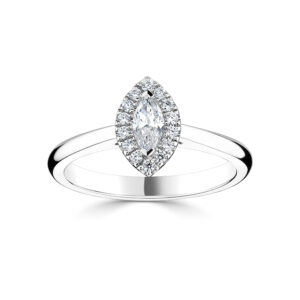 Marquise cut halo cluster Solitaire