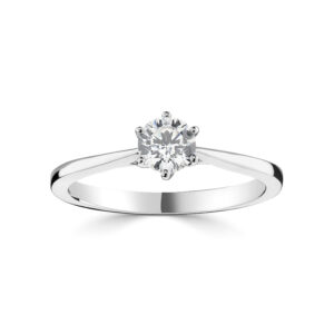 Six Claw RBC Diamond Solitaire on a tapered band