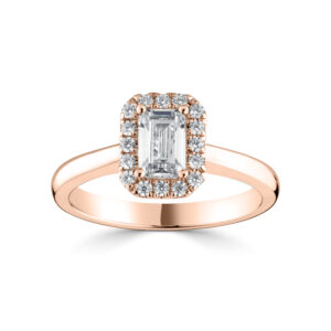 Emerald cut Diamond halo