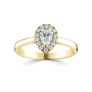 Pear cut halo cluster