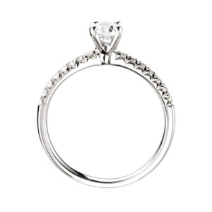 RBC Diamond Solitaire with Tulip setting and Micro Set Diamond shoulders